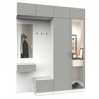 Набор мебели для прихожей "Марсель-211" МР 01-211 В2490 Ш2000 Г420 (ЛДСП Шиншилла серая)